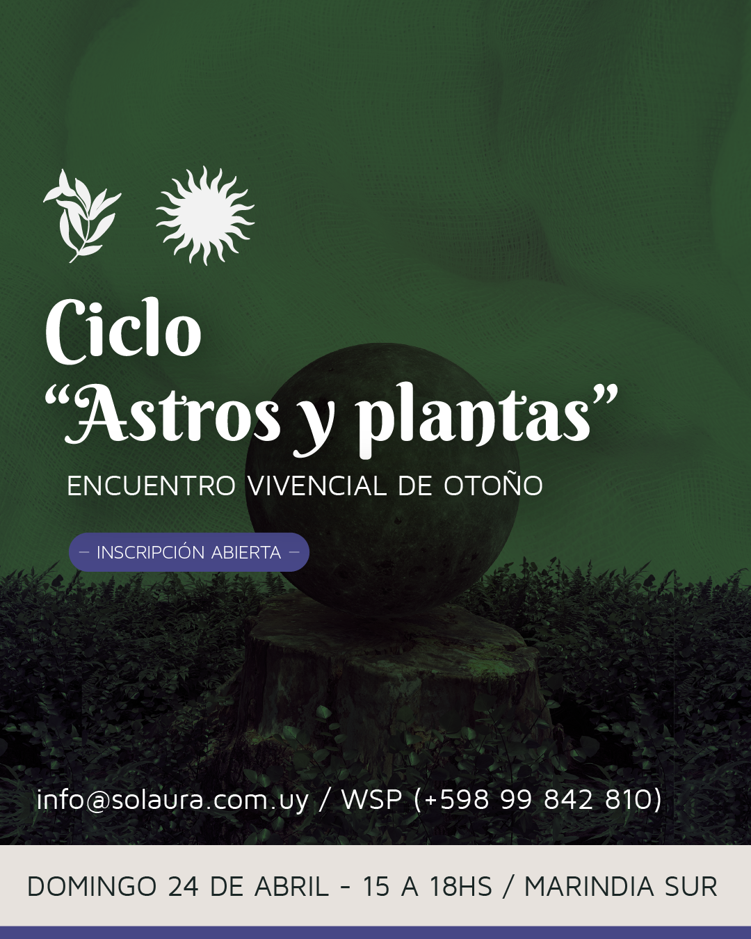 ciclo de astros y plantas de otoño