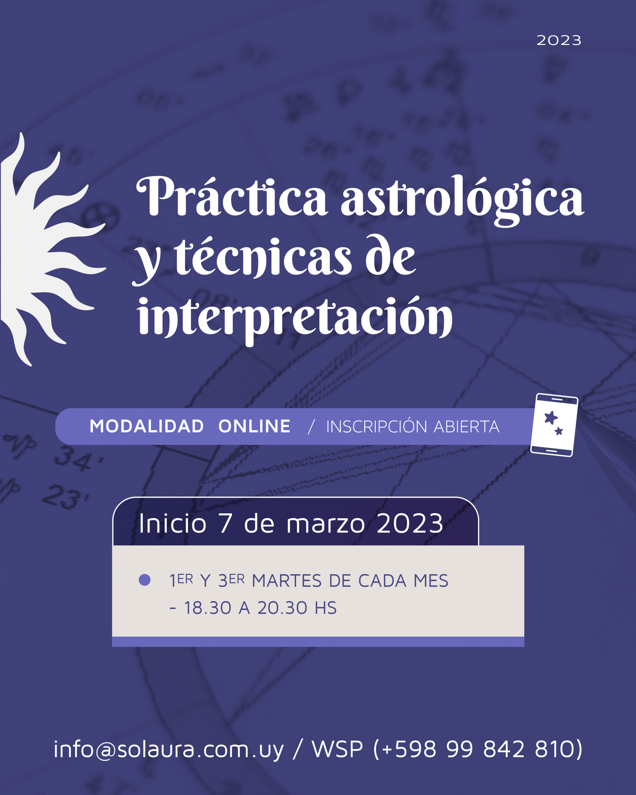 Práctica astrológica y técnicas de interpretación 2023